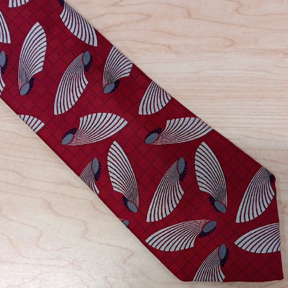 Robert Talbott Red And Gray Patterned Tie - image 1